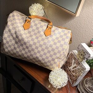 Louis VuittonSpeedy 35  Damier Azur Satchel
